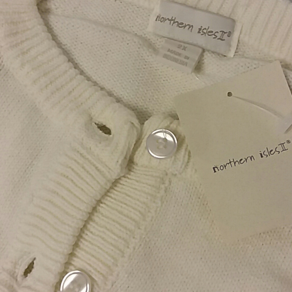 Cream Button Cardigan - Picture 3 of 5
